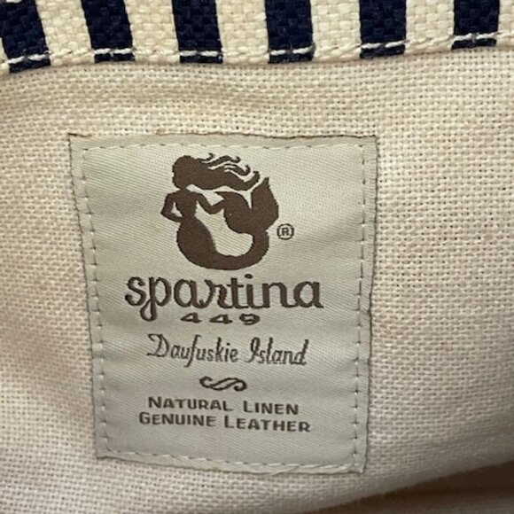 SPARTINA 449 Shelter Cove Linen Leather Shoulder Tote Bag - Picture 11 of 16
